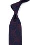 Navy Blue Claret Red Shawl Patterned Classic Tie with Handkerchief Kk14118