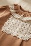 Baby Girl Cinnamon Lace Collared Hospital Outfit and Ecru Ribbed 5-Piece Boho Set - 100% Soft Cotton - 4