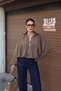 Linda Twill Fabric Zipper Jacket Camel - 3
