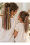 Handmade Mother-Daughter Rasta Hairpin Set – Felt Hairpin with 26 Colorful Bead Details