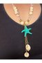 Pink Beaded Showy Women's Necklace with Starfish Figure - 4