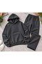 Unisex Plain Basic Hooded Oversize Tracksuit Set - Two-Piece Cotton Set with Kangaroo Pockets