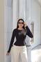 Dalgıç Kumaş Flounce Blouse Black - 2