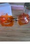 Orange Pumpkin Patterned Frameless Women's Sunglasses - 3
