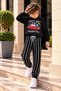Boy's Car Printed Striped 3-Strand Ribbed Tracksuit Set 3-10 Years Old - 3