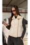 Suede Fur Collar Vest Cream