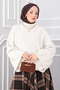 Wide Sleeve Short Crop Knit Sweater Ecru - 3