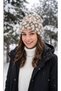 Cream Beige Women's Leopard Patterned Angora Beanie Soft Flexible Foldable Winter Hat