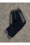 Men's Gray Black Stripe Detailed Zippered Pocket Elastic Cuffed Sweatpants - 7