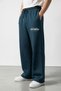 Men's Petrol Blue Wavesoy Printed Baggy Sweatpants