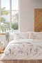 Ranforce -White Lily Lila- Double Duvet Cover Set - 2