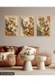 Textured Appearance Soft Color Flower 3 Piece Wooden Framed Painting Act - 3