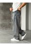 Effected Washed Loose Baggy Jeans W Blue - 2