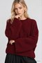 Selanik Knitted Oversize Sweater Lkr0002 Bordo - 2