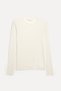 Women's Ecru Modal Blend Fitted Crew Neck Long Sleeve T-Shirt