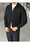 Double Zipper Knitwear Cardigan Black