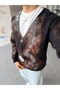 Gradient Textured V-Neck Oversize Cardigan t Brown/Black - 3