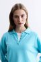 Aqua Polo Collar Sweater - 4