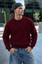Men's Long Sleeve Casual Burgundy Sweater
