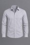 Men's Classic Collar Long Sleeve Buttoned Slim Fit Gray Shirt
