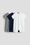 3-pack short sleepsuits