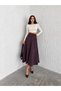 Women's Suede Plum (Purple) Color Flared Skirt