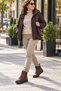 Cooka Shoes Women's Genuine Leather and Fur Lined Zippered Lace-Up Brown Winter Boots - 3