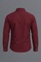 Men's Classic Collar Long Sleeve Buttoned Slim Fit Claret Red Shirt - 3