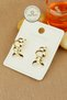 Xuping Earrings - Xuping 1.5cm Stone Oval Arpa Hoop Model Gold Hoop Earrings Do Not Tarnish - 2