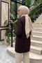 Buttoned Front Knitwear Cardigan 605 Brown - 3