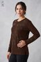 Winter Clover Patterned Stoned Slit Lycra Women's Mother Combed Cotton Blouse - 2