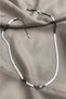 Silver Figured Flat Italian Steel Chain 2-Piece Women's Necklace Set - 3