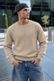 Men's Long Sleeve Casual Cream Sweater