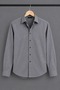 Men's Classic Collar Long Sleeve Buttoned Slim Fit Anthracite Shirt - 6