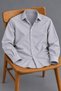 Men's Classic Collar Long Sleeve Buttoned Slim Fit Gray Shirt - 5