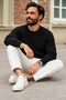 Men's Premium Black Sweater with Stripe Detail - 6