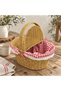 Wicker basket with lid سلة خوص بغطاء