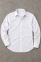 Men's Classic Collar Long Sleeve Buttoned Slim Fit White Shirt - 4