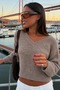 Women's Long Sleeve Casual Beige Sweater