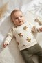 Baby Unisex Sea Turtle Patterned Ribbed Cotton Sweatshirt and Pants Top and Bottom Set - 3