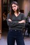 Women's V-Neck Long Sleeve Casual Anthracite Sweater - 3