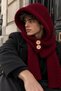 Cozy Hood Unisex Button Detailed Soft Knitted Balaclava Hooded Scarf Neck Warmer - 2