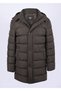 Men's Slim Fit Hooded Khaki Coat - 6