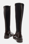 Milano Women's Brown Stretch Detailed Below the Knee Zippered Short Heeled Boots - 4