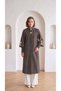 Women's gold buttoned stand collar elegant long coat