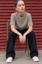 Women's Short Sleeve Crew Neck Premium Cream Sweatshirt - 5