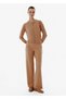 High Rib Brown Cashmere Knitwear Trousers