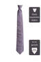 Gray Striped Classic Silk Tie – 8 cm Wide - 4