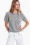 Women's Crew Neck Short Sleeve Soft Gray Knitwear Sweater - 3