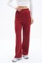 Women's Stone Color 3 Thread Cotton Hooded Zipper Sweatshirt and Wide Leg Sweatpants - Sweatpants Set - 5